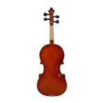 LV01 violin front and back view with glossy orange-red varnish for violin wholesale and OEM orders