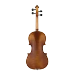 LV08 violin back view with warm amber-brown faux flame finish for violin wholesale buyers