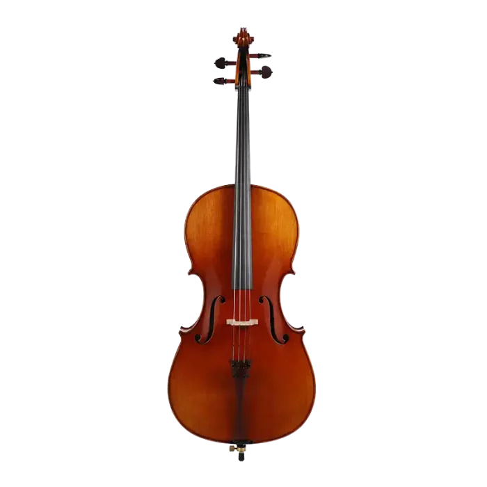 imported ebony european aged cello front view professional model