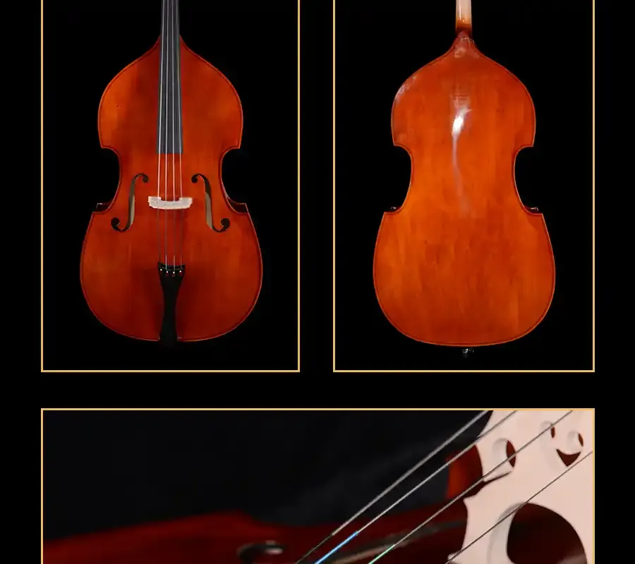 durable plywood double bass side profile for music stores