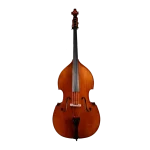 Professional double bass front view, spruce top, ebony fingerboard, factory direct