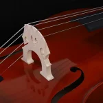 individual tuning machines on double bass headstock detail