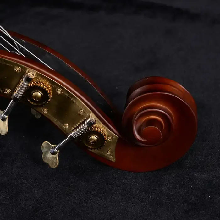 plate-style tuning machines two-on-a-plate double bass headstock detail