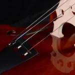 individual tuning machines on double bass headstock close-up