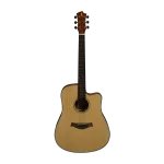 Intermediate acoustic folk guitar front view, solid spruce top, wholesale bulk supply for importers