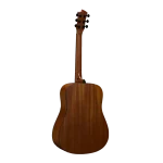 beginner acoustic guitar rear view for wholesale distribution, mahogany plywood body, durable build