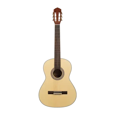 39 inch beginner classical guitar front view, laminated spruce top, matte finish, factory direct