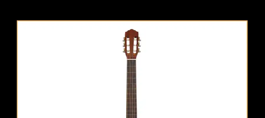 Classical guitar headstock detail with tuning machines, student beginner model for school programs