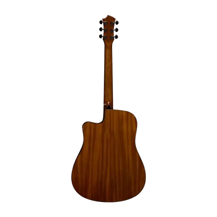 Custom acoustic folk guitar front view, spruce top with clean grain, OEM/ODM factory direct option