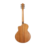 Intermediate acoustic guitar back view showing wood grain and center seam, factory bulk supply ready