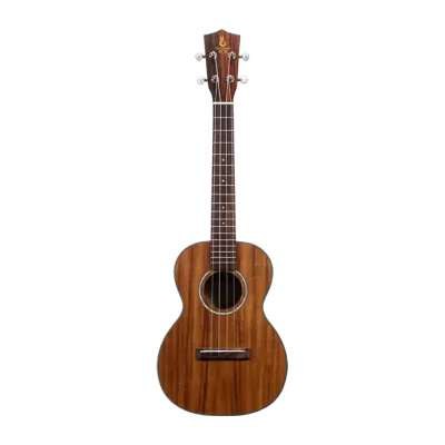 Laminated acacia ukulele front view with rosewood fingerboard a