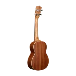 Ukulele front and back comparison image, spruce top and mahogany body, distributor bulk supply