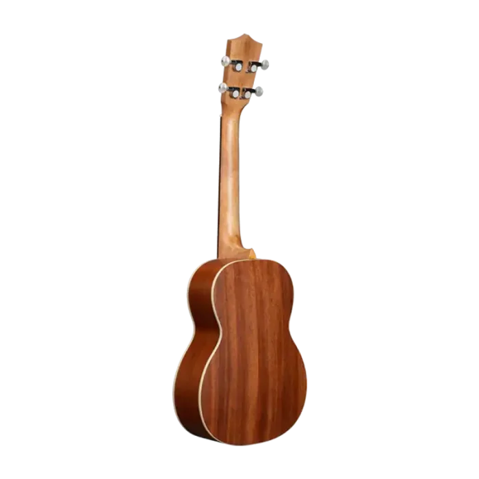 Ukulele front and back comparison image, spruce top and mahogany body, distributor bulk supply