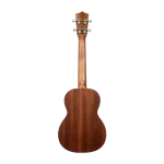 Mahogany ukulele back view showing wood grain and mahogany neck, factory direct ukulele manufacturer