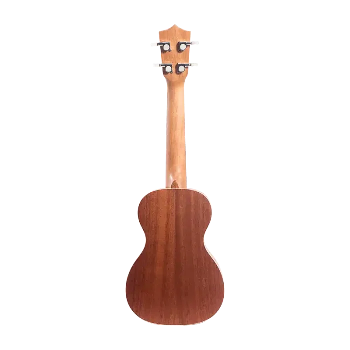 Laminated mahogany ukulele back view, mahogany neck and body grain, wholesale ukulele supplier