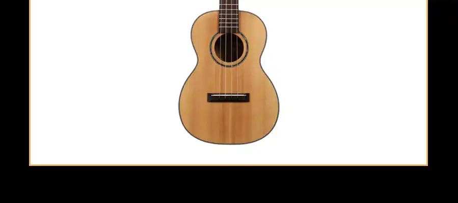 Ukulele angled front view highlighting spruce top and body depth, OEM ODM ukulele customization