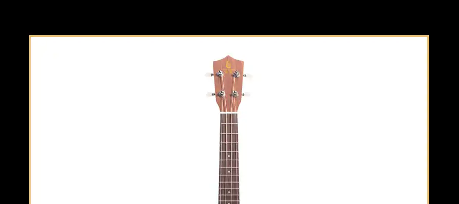 Mahogany ukulele headstock and fingerboard detail, tuning pegs and fret markers, factory direct ukulele