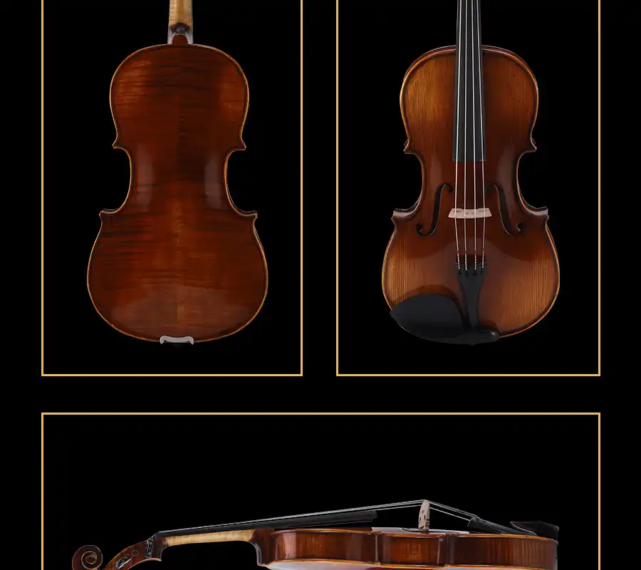 European maple figure detail professional viola back view