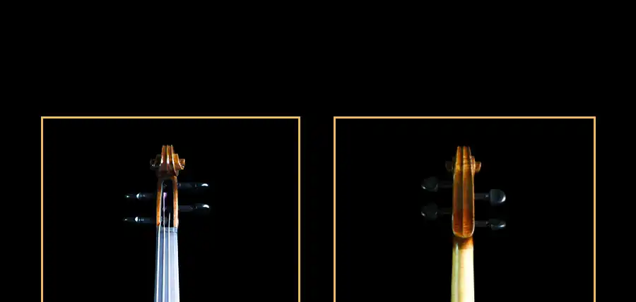 Ebony tailpiece and chinrest detail on European maple professional violin