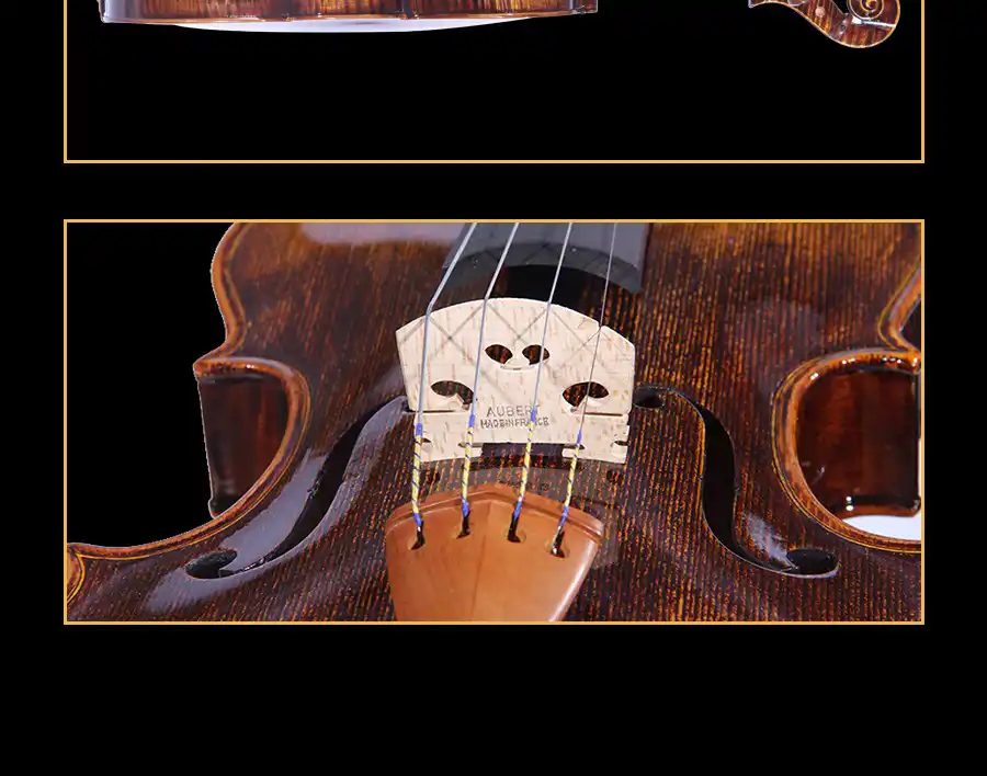Flamed maple figure texture detail for intermediate violin factory direct