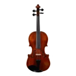 LV35 wholesale intermediate violin outfit front view with highly flamed maple and mother-of-pearl inlaid ebony fittings for factory direct B2B supply