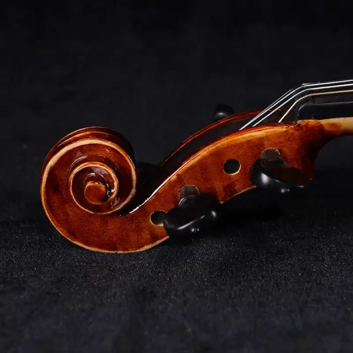 ebony fittings intermediate violin wholesale lv35 flamed maple figure close-up