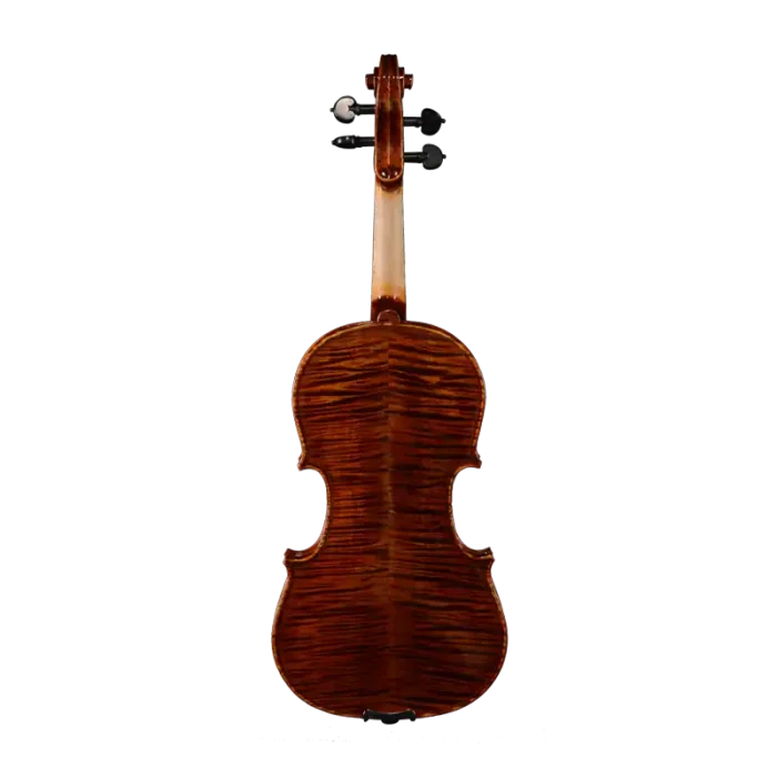 ebony fittings intermediate violin wholesale lv35 back view flamed maple