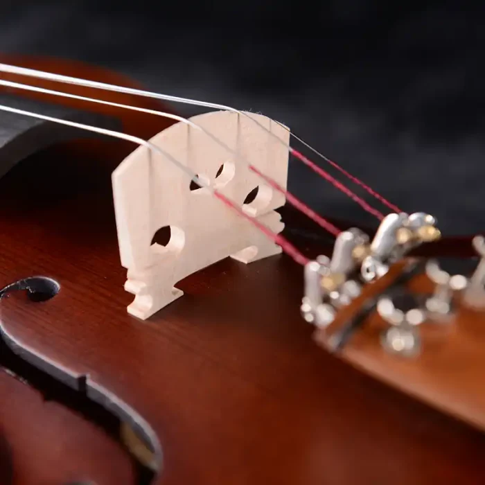 institutional bulk violin orders lv06 bridge and fingerboard detail close-up
