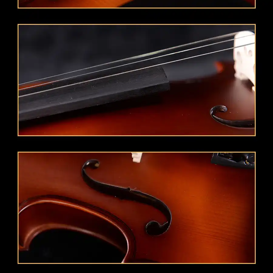 student violin outfit wholesale lv05 f-hole and top plate detail