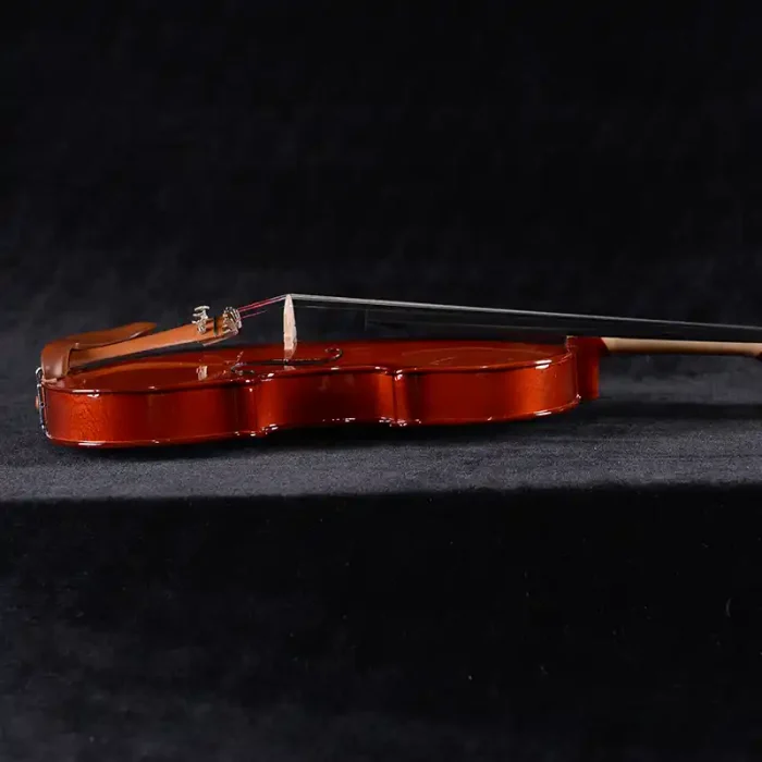 beginner violin bulk order lv03 bridge and fingerboard detail close-up