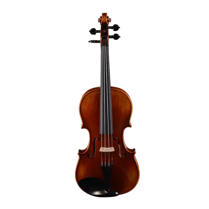 LV51 wholesale handcrafted professional violin front view with premium spruce, Sichuan maple, ebony fittings, and hand-applied spirit varnish
