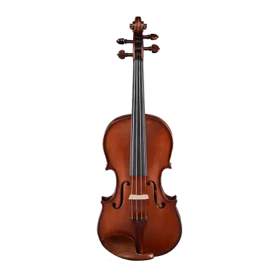 LV22 wholesale intermediate violin outfit front view with chickenwing wood fittings and A-grade bridge for factory direct B2B supply