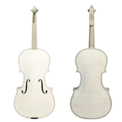 LVW-08 european tonewood violin in the white front and back view
