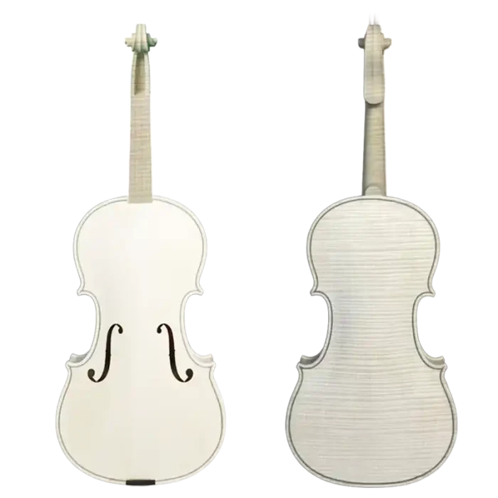 LVW-08 european tonewood violin in the white front and back view