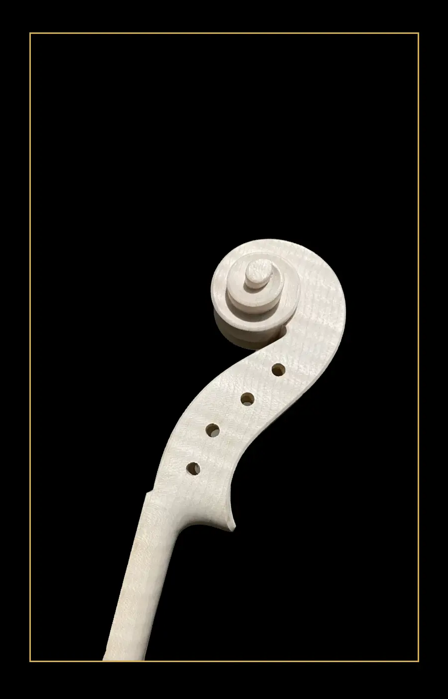 LVW-08 european tonewood violin in the white scroll detail
